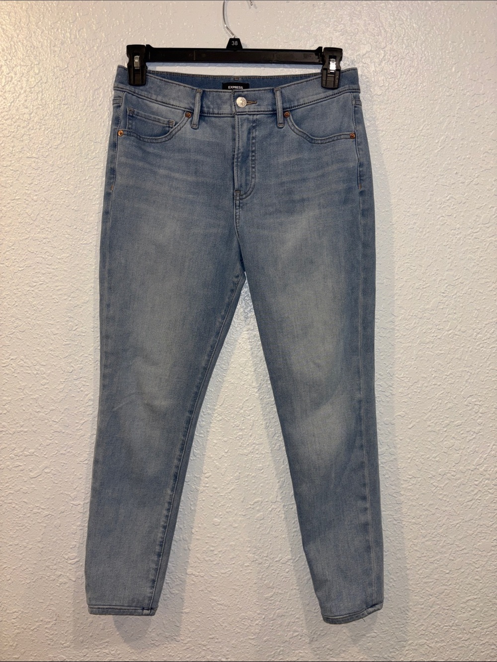Express Women's Light Wash Skinny Jeans